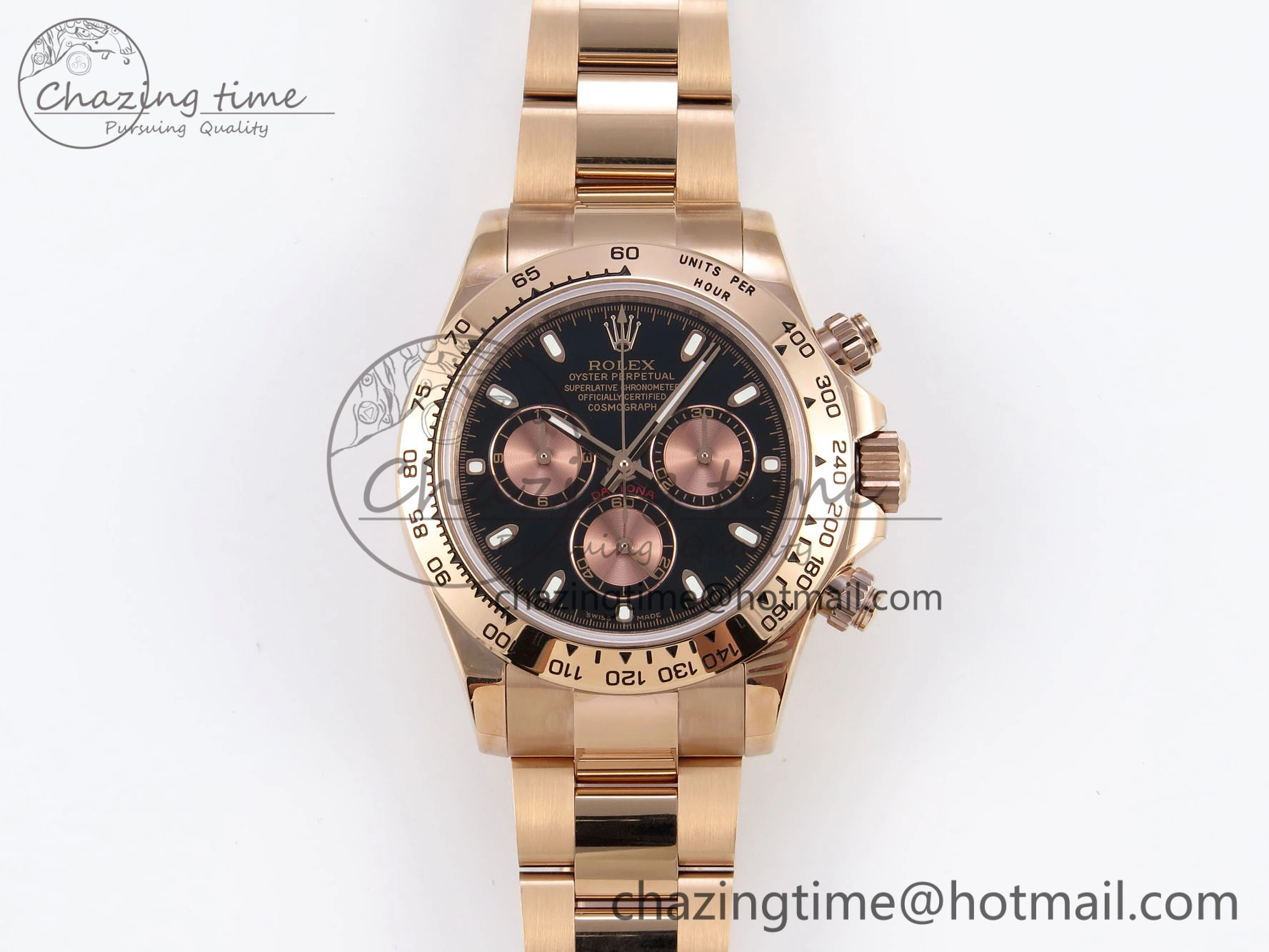 Fashionable DAYTONA 116505 RG OMF BEST EDITION BLACK RG DIAL ON RG BRACELET A7750 (SLIM MOVEMENT) 1797