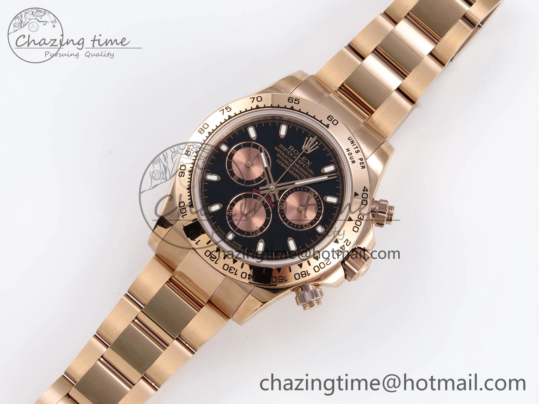 Fashionable DAYTONA 116505 RG OMF BEST EDITION BLACK RG DIAL ON RG BRACELET A7750 (SLIM MOVEMENT) 1797