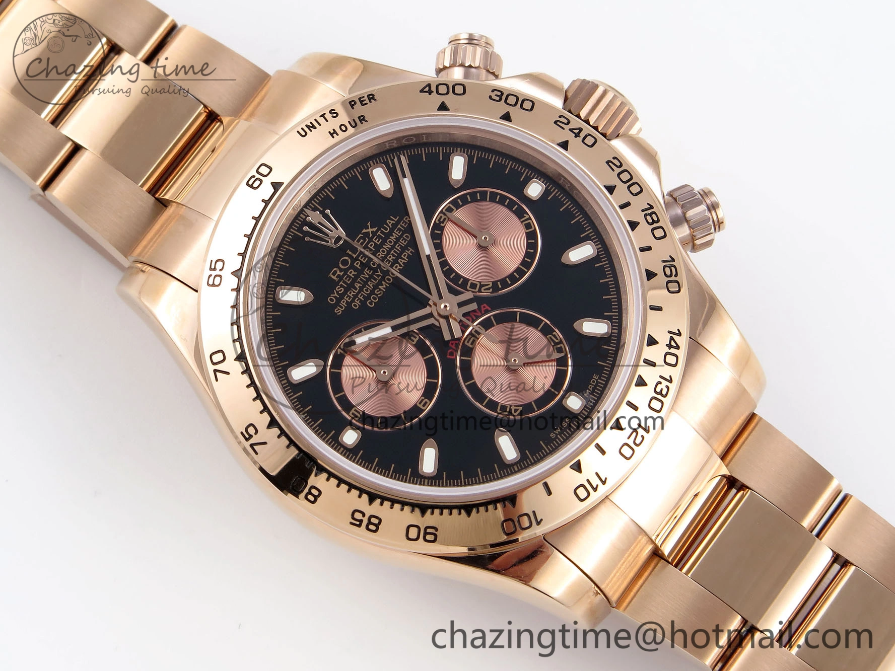Fashionable DAYTONA 116505 RG OMF BEST EDITION BLACK RG DIAL ON RG BRACELET A7750 (SLIM MOVEMENT) 1797