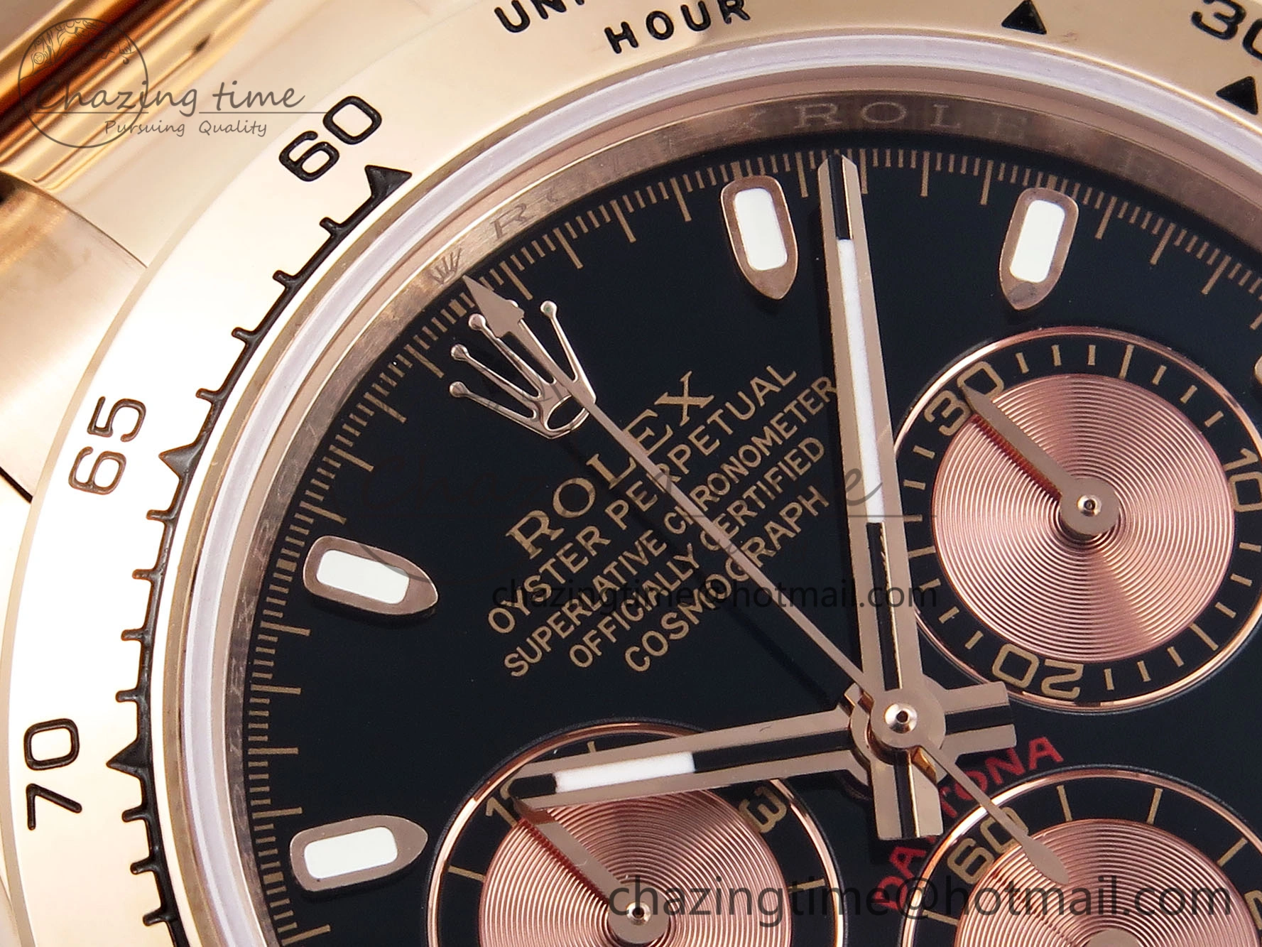 Fashionable DAYTONA 116505 RG OMF BEST EDITION BLACK RG DIAL ON RG BRACELET A7750 (SLIM MOVEMENT) 1797