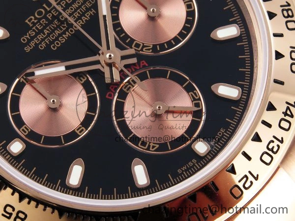 Fashionable DAYTONA 116505 RG OMF BEST EDITION BLACK RG DIAL ON RG BRACELET A7750 (SLIM MOVEMENT) 1797