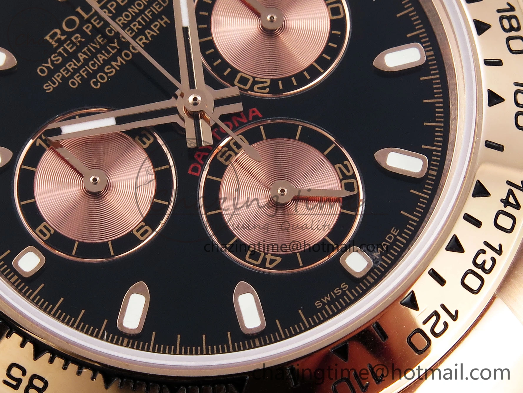 Fashionable DAYTONA 116505 RG OMF BEST EDITION BLACK RG DIAL ON RG BRACELET A7750 (SLIM MOVEMENT) 1797