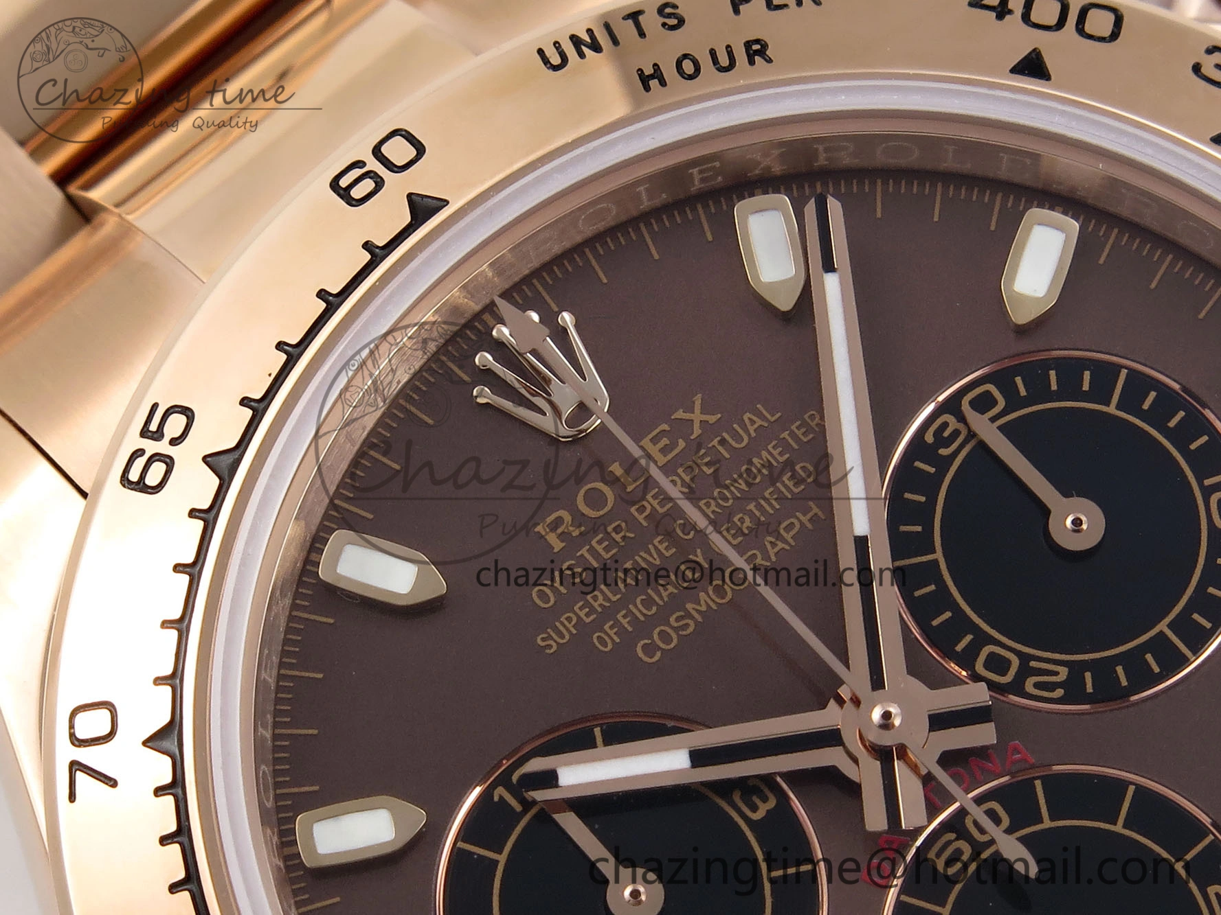 DAYTONA 116505 RG OMF BEST EDITION BROWN BLACK DIAL ON RG BRACELET A7750 (SLIM MOVEMENT) Neat 1799
