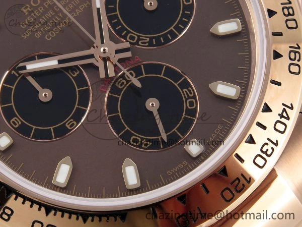 DAYTONA 116505 RG OMF BEST EDITION BROWN BLACK DIAL ON RG BRACELET A7750 (SLIM MOVEMENT) Neat 1799