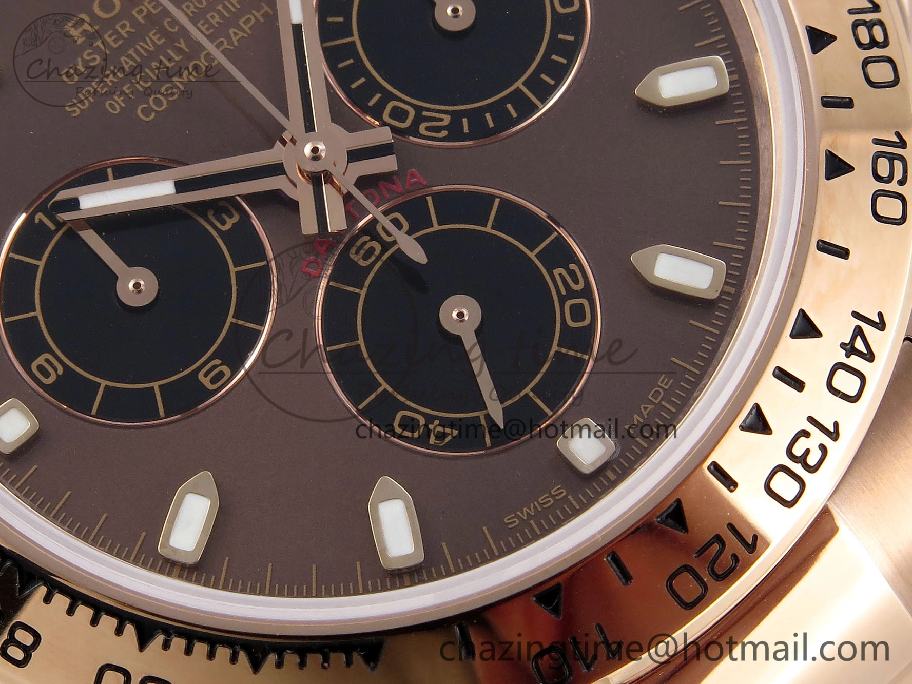 DAYTONA 116505 RG OMF BEST EDITION BROWN BLACK DIAL ON RG BRACELET A7750 (SLIM MOVEMENT) Neat 1799
