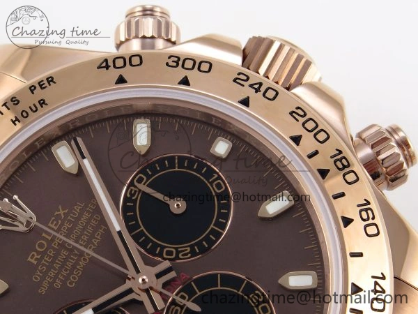 DAYTONA 116505 RG OMF BEST EDITION BROWN BLACK DIAL ON RG BRACELET A7750 (SLIM MOVEMENT) Neat 1799