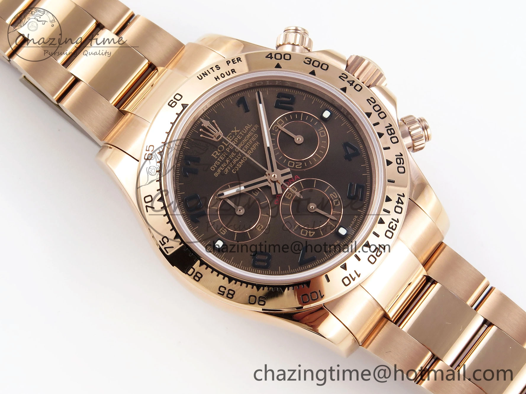 DAYTONA 116505 RG OMF BEST EDITION CHOCOLATE DIAL ON RG BRACELET A7750 (SLIM MOVEMENT) Durable 1798