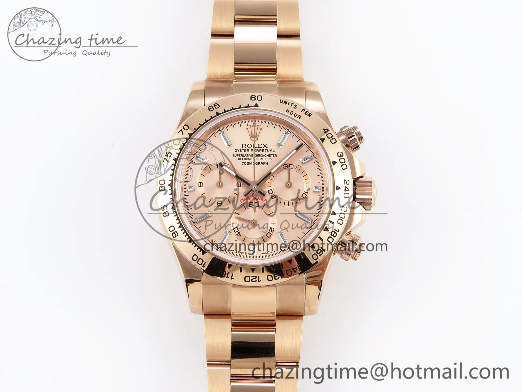 DAYTONA 116505 RG OMF BEST EDITION RG CRYSTAL DIAL ON RG BRACELET A7750 (SLIM MOVEMENT) WeatherProof 1796