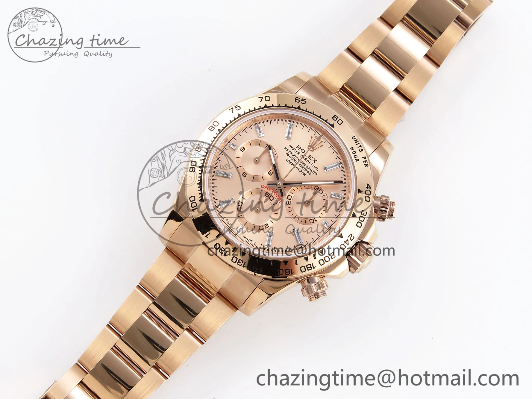 DAYTONA 116505 RG OMF BEST EDITION RG CRYSTAL DIAL ON RG BRACELET A7750 (SLIM MOVEMENT) WeatherProof 1796