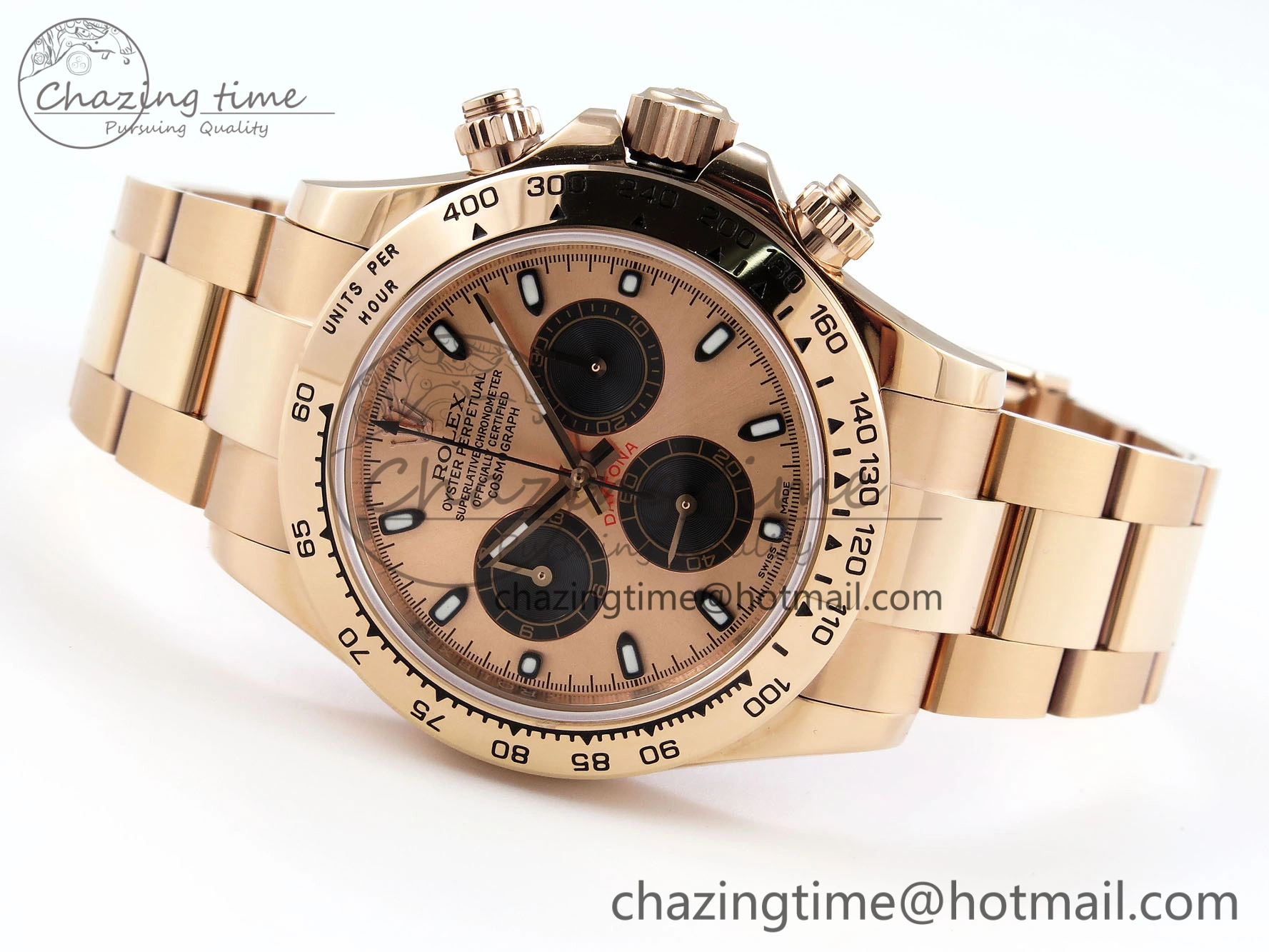 DAYTONA 116505 RG OMF BEST EDITION RG BLACK DIAL ON RG BRACELET A7750 (SLIM MOVEMENT) Classic 1801