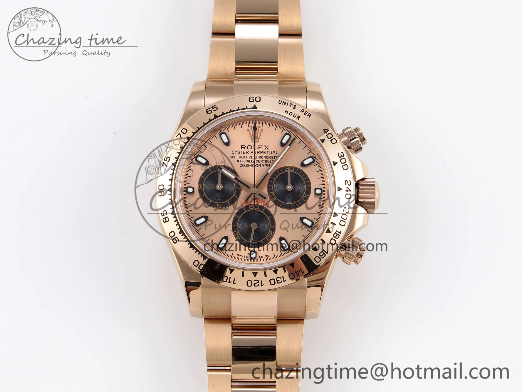 DAYTONA 116505 RG OMF BEST EDITION RG BLACK DIAL ON RG BRACELET A7750 (SLIM MOVEMENT) Classic 1801