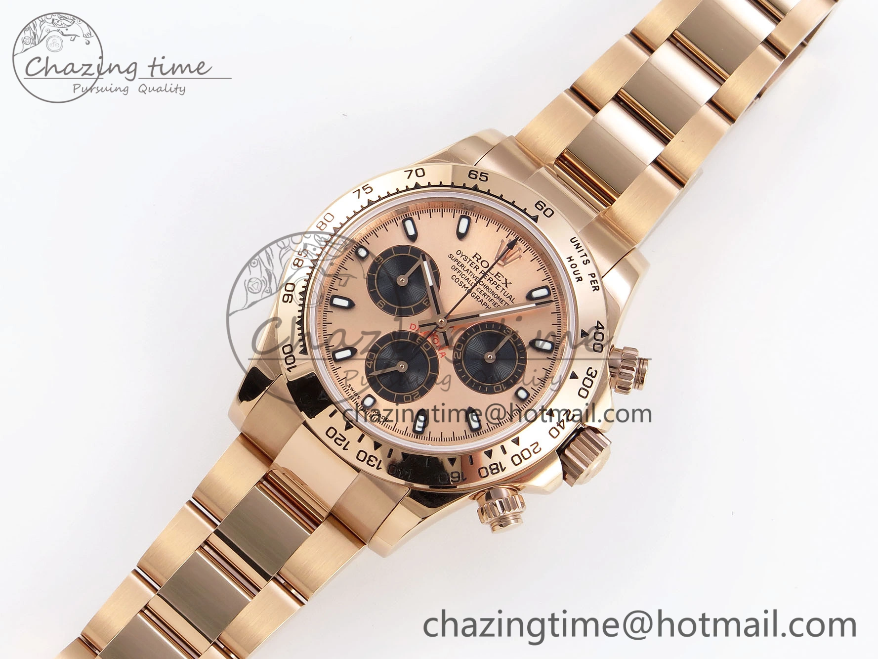 DAYTONA 116505 RG OMF BEST EDITION RG BLACK DIAL ON RG BRACELET A7750 (SLIM MOVEMENT) Classic 1801