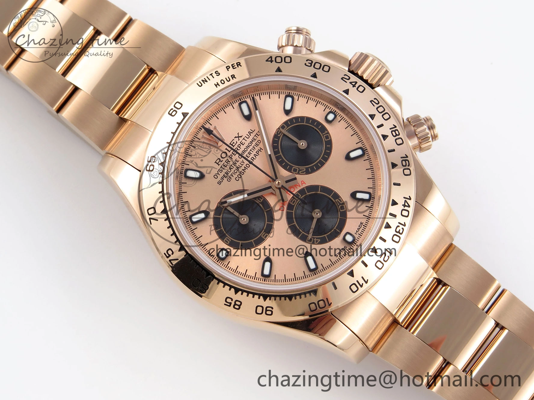 DAYTONA 116505 RG OMF BEST EDITION RG BLACK DIAL ON RG BRACELET A7750 (SLIM MOVEMENT) Classic 1801