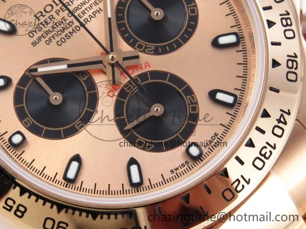 DAYTONA 116505 RG OMF BEST EDITION RG BLACK DIAL ON RG BRACELET A7750 (SLIM MOVEMENT) Classic 1801