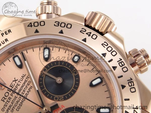 DAYTONA 116505 RG OMF BEST EDITION RG BLACK DIAL ON RG BRACELET A7750 (SLIM MOVEMENT) Classic 1801
