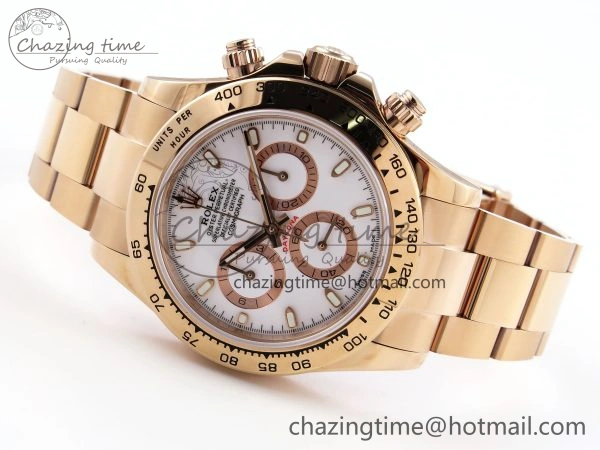GoodFit DAYTONA 116505 RG OMF BEST EDITION WHITE DIAL ON RG BRACELET A7750 (SLIM MOVEMENT) 1800