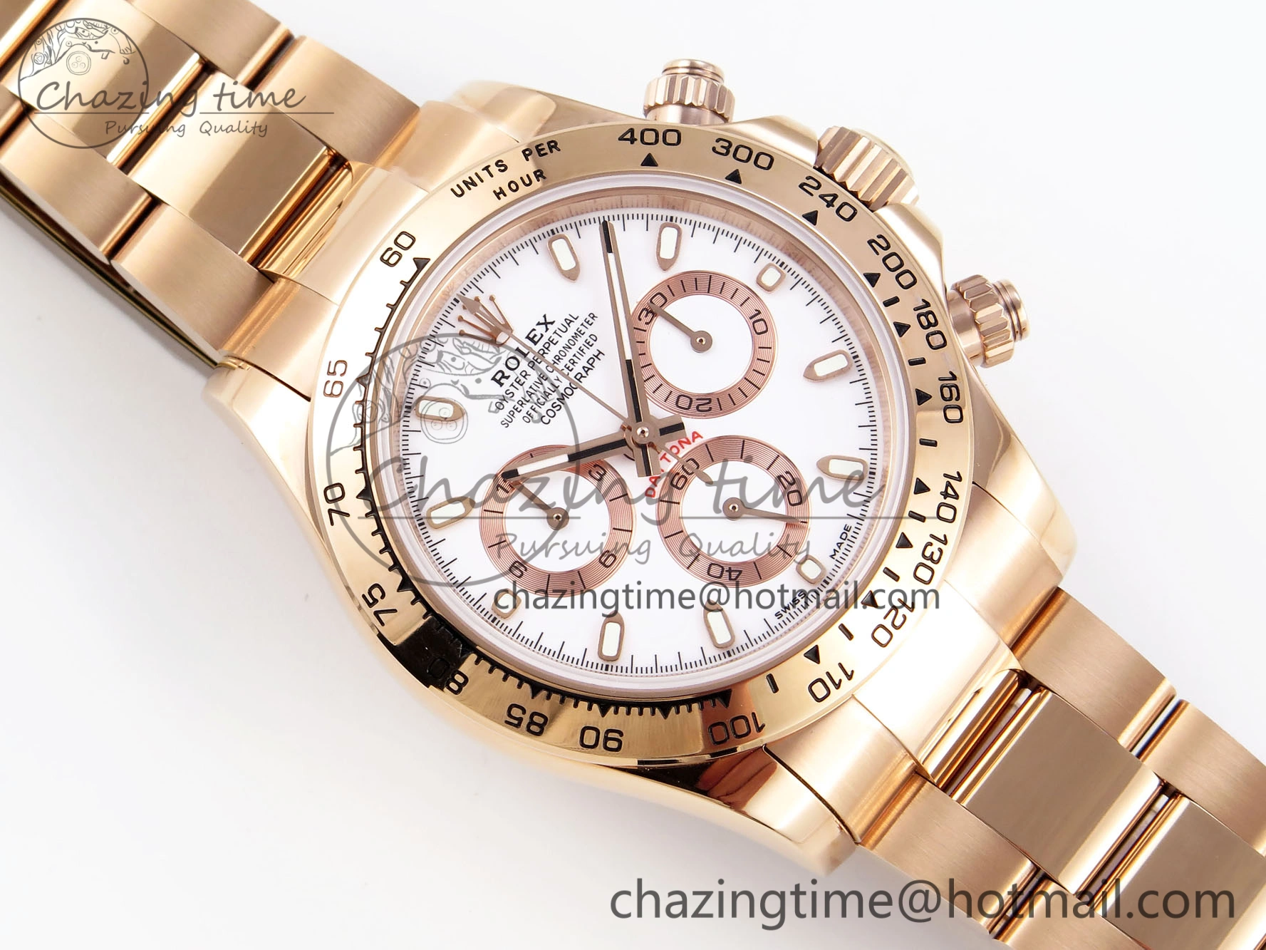 GoodFit DAYTONA 116505 RG OMF BEST EDITION WHITE DIAL ON RG BRACELET A7750 (SLIM MOVEMENT) 1800