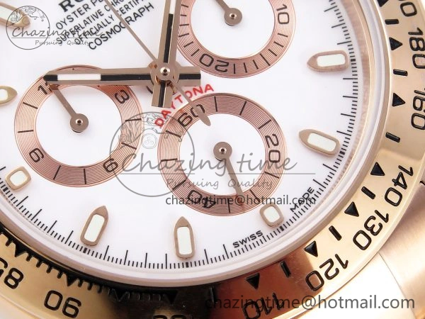 GoodFit DAYTONA 116505 RG OMF BEST EDITION WHITE DIAL ON RG BRACELET A7750 (SLIM MOVEMENT) 1800