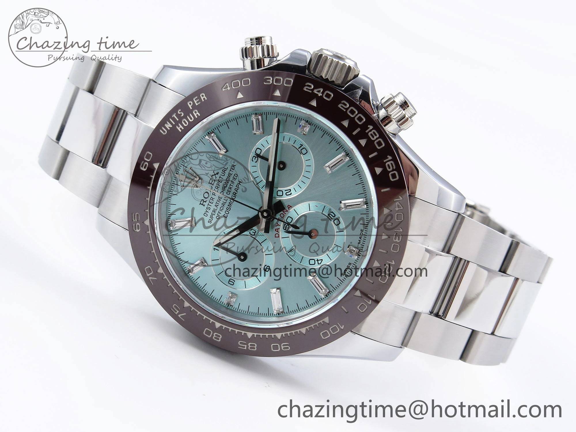 DAYTONA 116506 QF 1:1 BEST EDITION ICE BLUE DIAL CRYSTAL MARKERS ON SS BRACELET SH4130 V3 (GAIN WEIGHT) StreetReady 1770