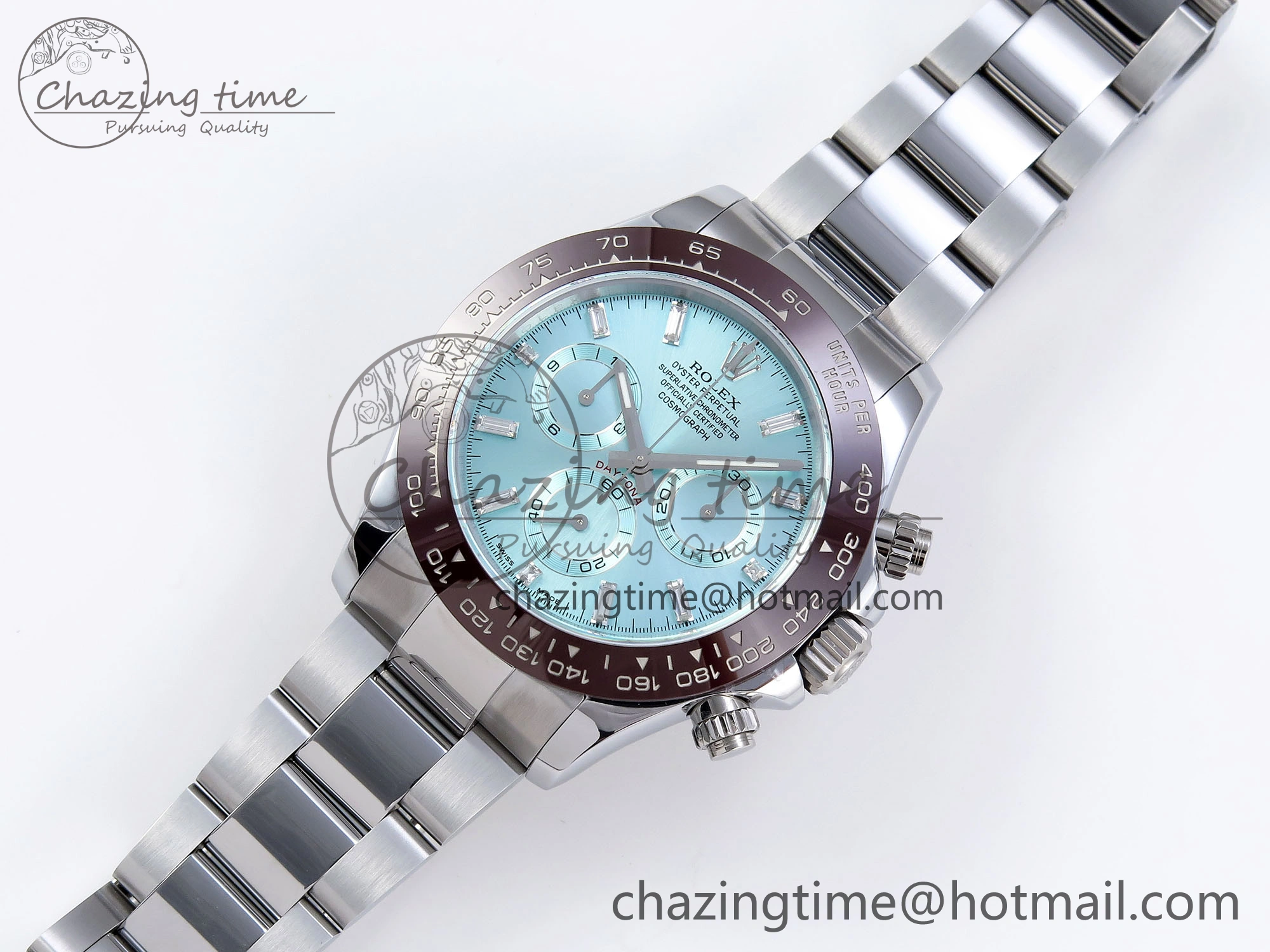 DAYTONA 116506 QF 1:1 BEST EDITION ICE BLUE DIAL CRYSTAL MARKERS ON SS BRACELET SH4130 V3 (GAIN WEIGHT) StreetReady 1770