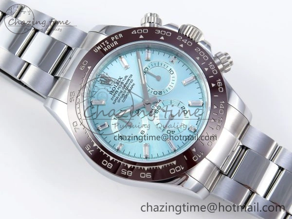 DAYTONA 116506 QF 1:1 BEST EDITION ICE BLUE DIAL CRYSTAL MARKERS ON SS BRACELET SH4130 V3 (GAIN WEIGHT) StreetReady 1770