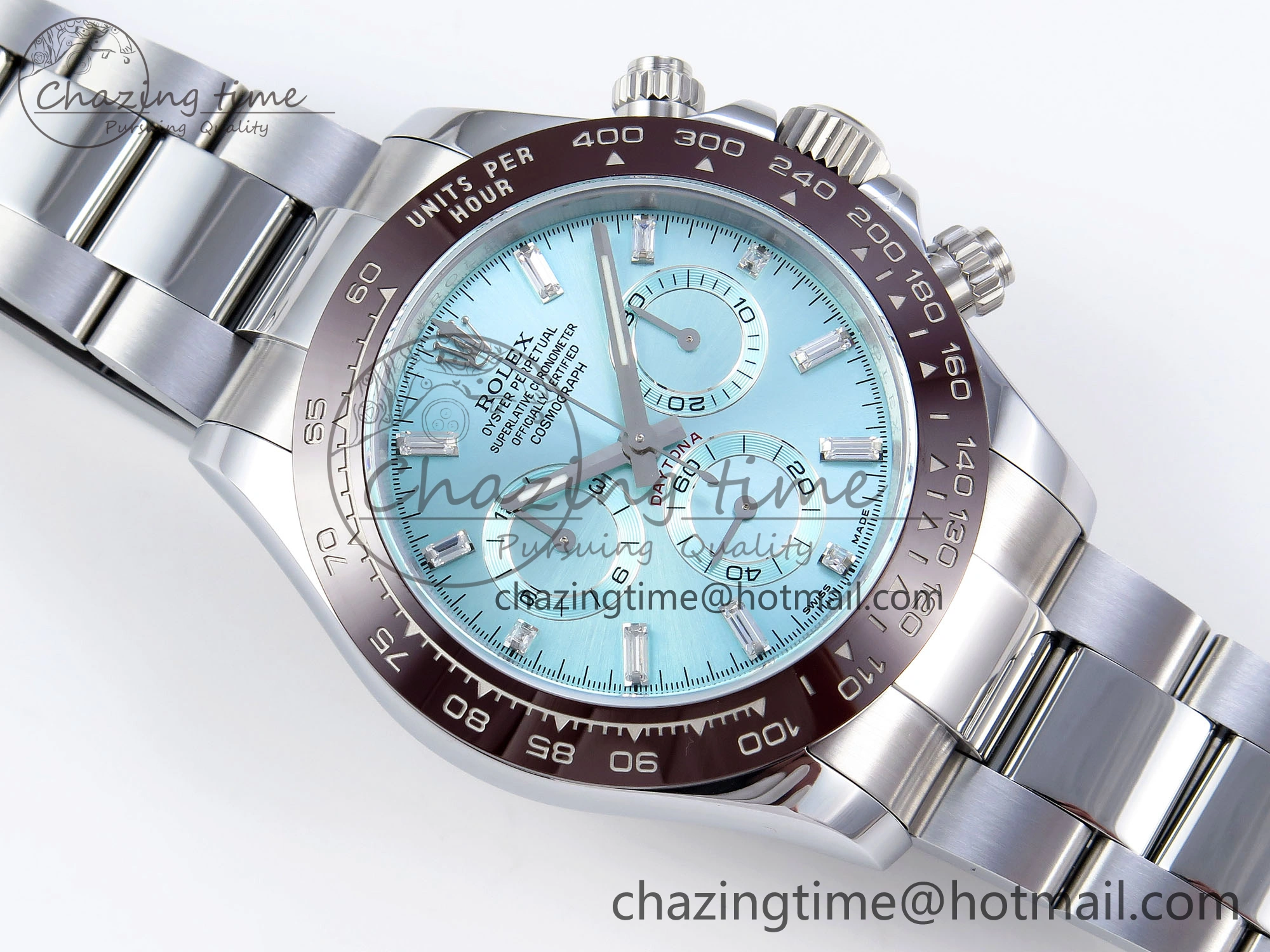 DAYTONA 116506 QF 1:1 BEST EDITION ICE BLUE DIAL CRYSTAL MARKERS ON SS BRACELET SH4130 V3 (GAIN WEIGHT) StreetReady 1770