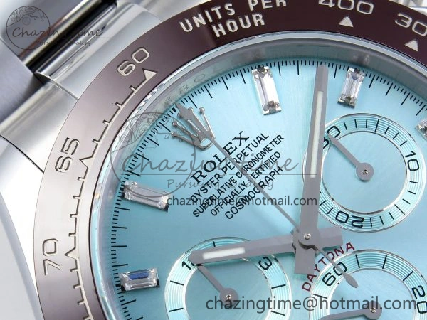 DAYTONA 116506 QF 1:1 BEST EDITION ICE BLUE DIAL CRYSTAL MARKERS ON SS BRACELET SH4130 V3 (GAIN WEIGHT) StreetReady 1770