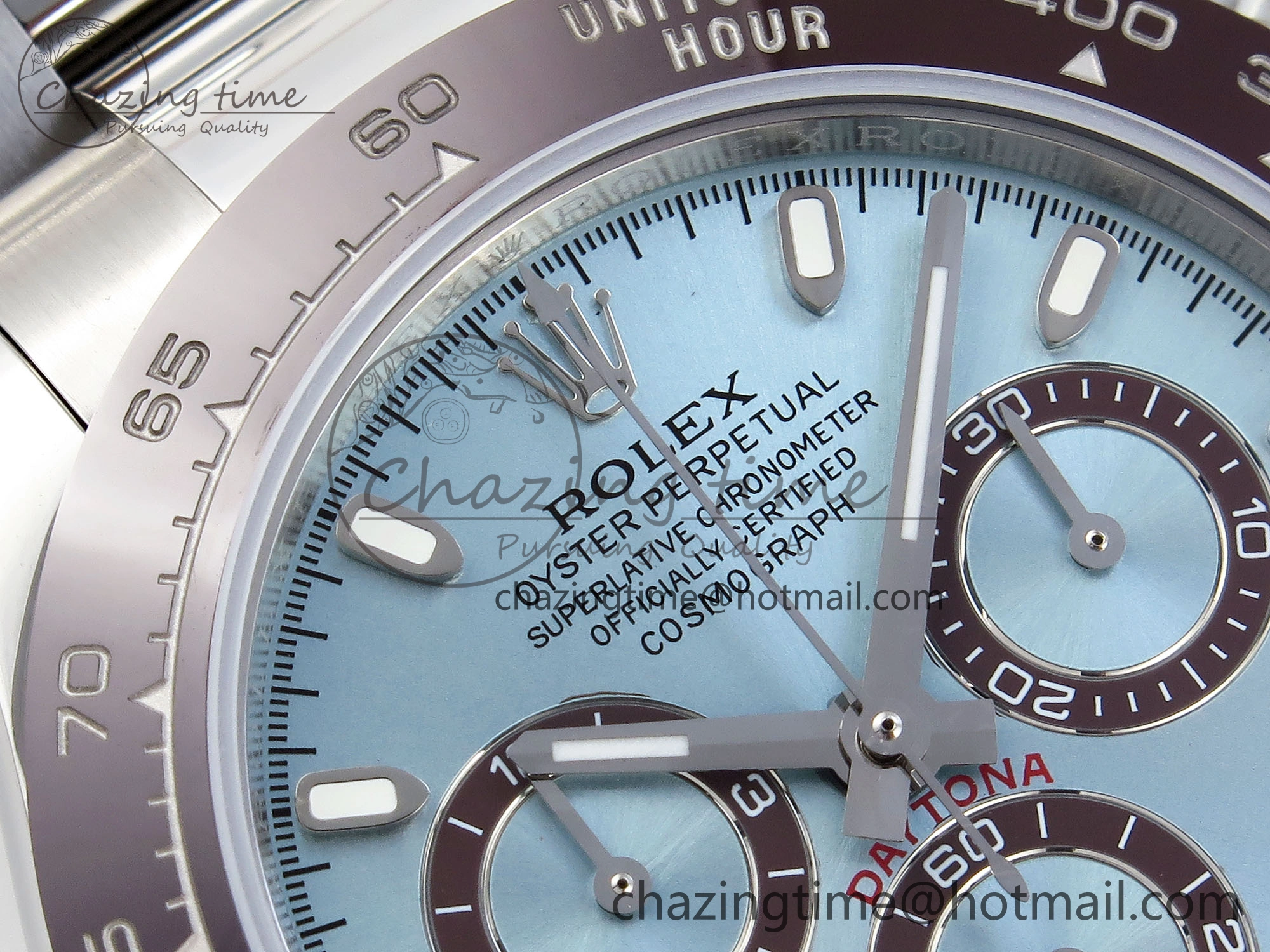 Elegant DAYTONA 116506 SS OMF BEST EDITION ICE BLUE DIAL ON SS BRACELET A7750 (SLIM MOVEMENT) 1811