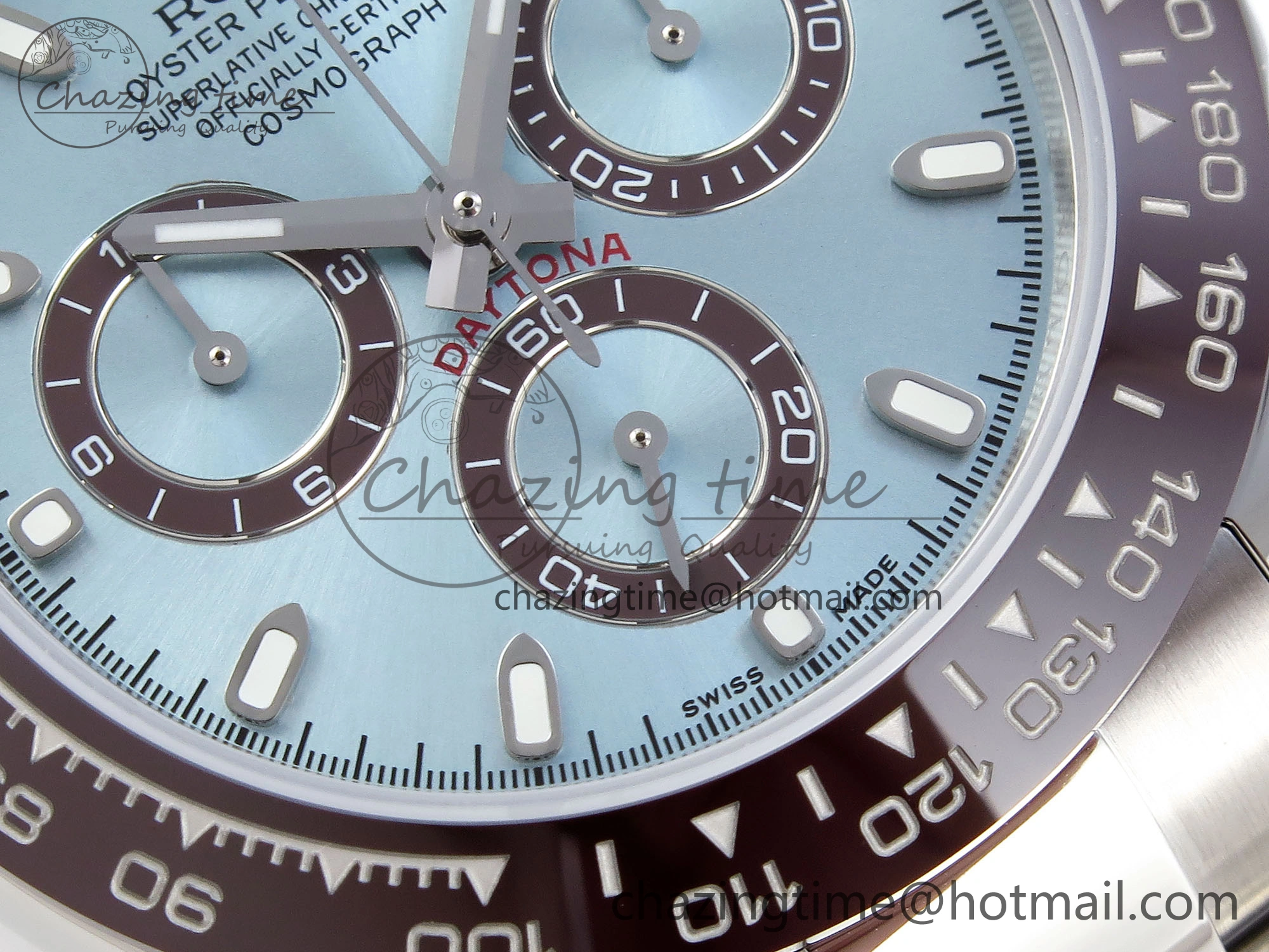 Elegant DAYTONA 116506 SS OMF BEST EDITION ICE BLUE DIAL ON SS BRACELET A7750 (SLIM MOVEMENT) 1811