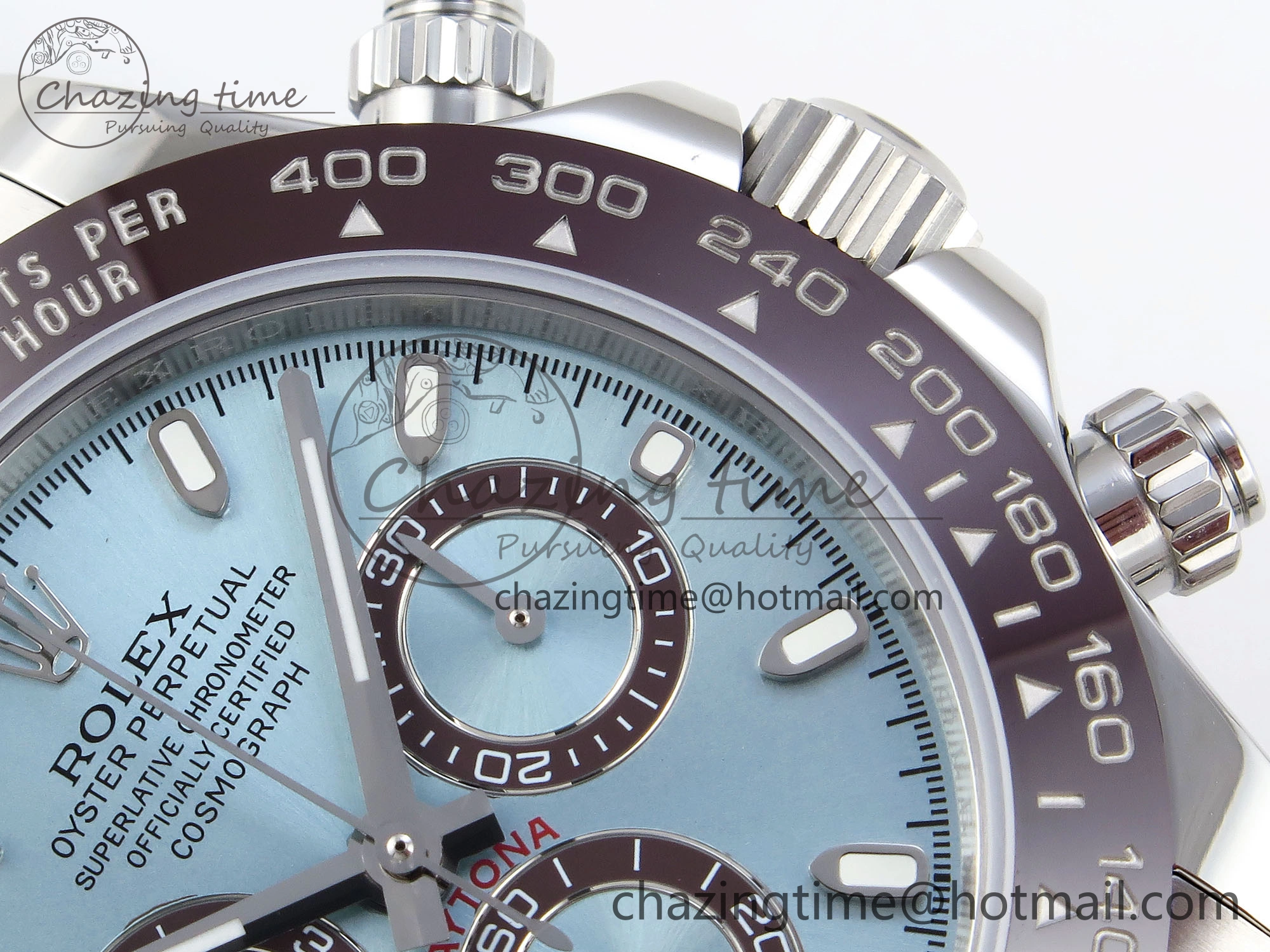 Elegant DAYTONA 116506 SS OMF BEST EDITION ICE BLUE DIAL ON SS BRACELET A7750 (SLIM MOVEMENT) 1811