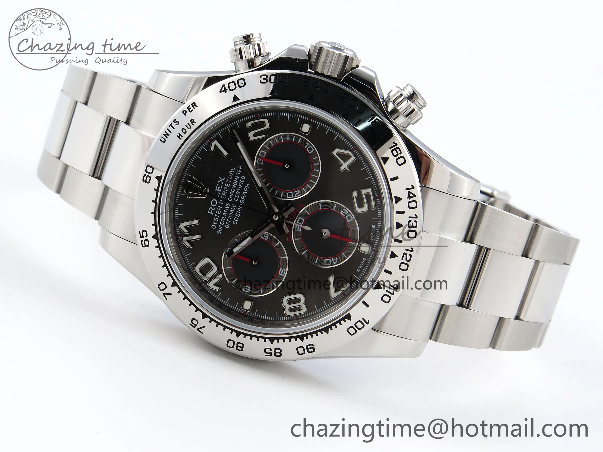DAYTONA 116509 SS OMF BEST EDITION BLACK NUMERAL DIAL ON SS BRACELET A7750 (SLIM MOVEMENT) Minimalist 1814