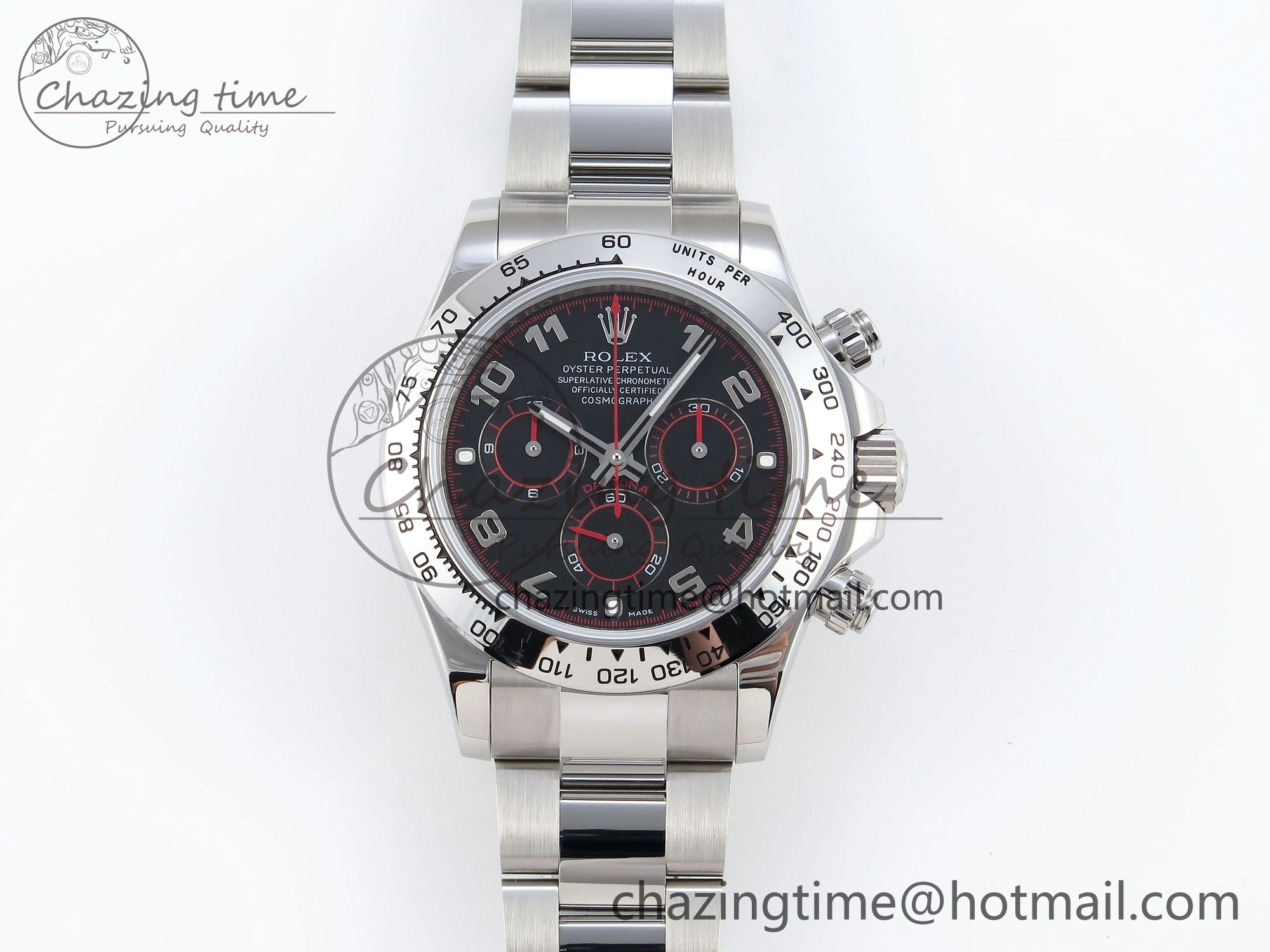 DAYTONA 116509 SS OMF BEST EDITION BLACK NUMERAL DIAL ON SS BRACELET A7750 (SLIM MOVEMENT) Minimalist 1814