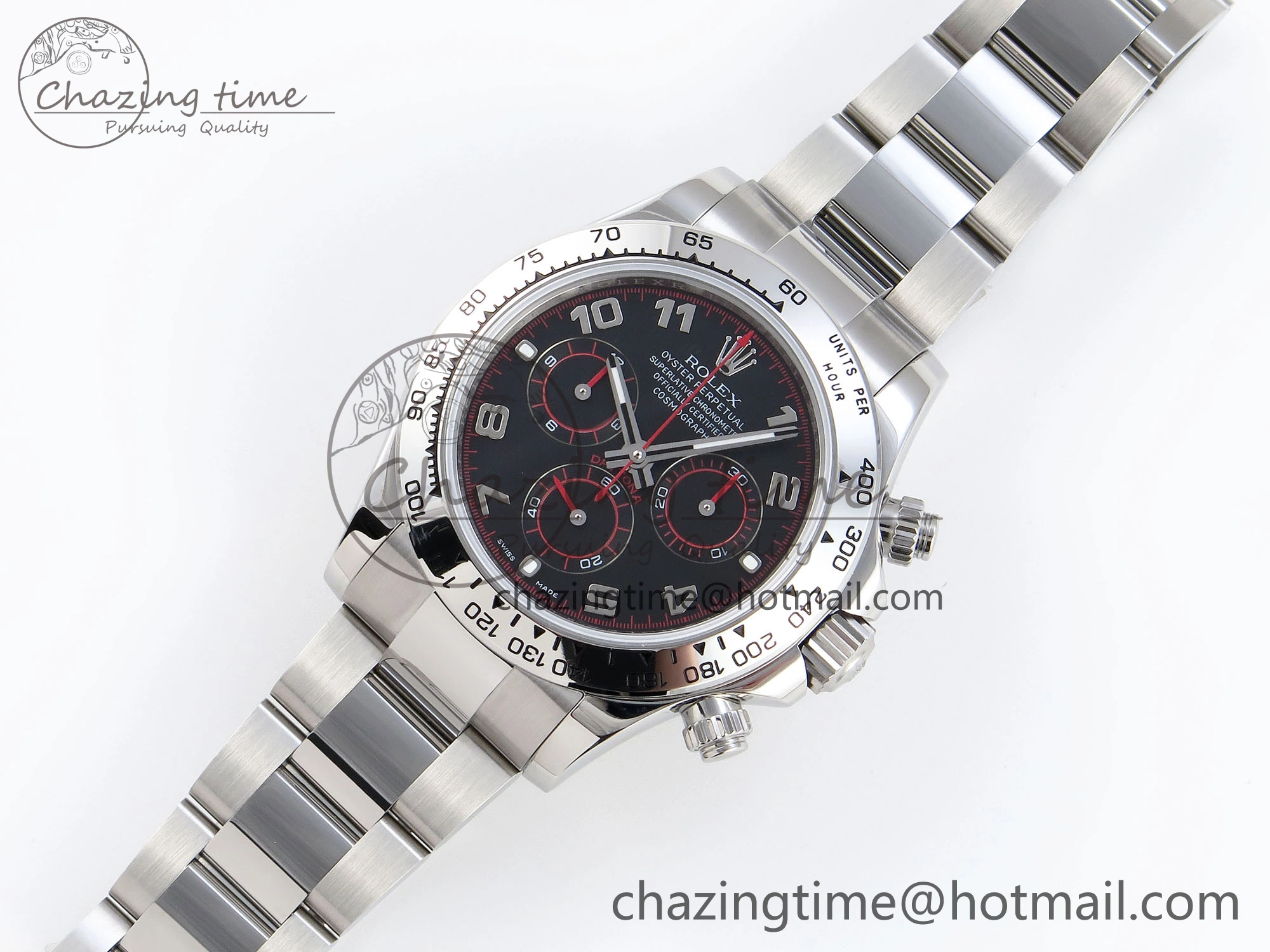 DAYTONA 116509 SS OMF BEST EDITION BLACK NUMERAL DIAL ON SS BRACELET A7750 (SLIM MOVEMENT) Minimalist 1814