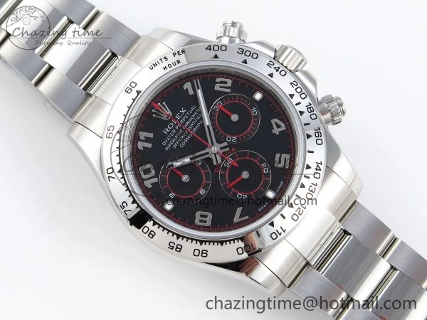 DAYTONA 116509 SS OMF BEST EDITION BLACK NUMERAL DIAL ON SS BRACELET A7750 (SLIM MOVEMENT) Minimalist 1814