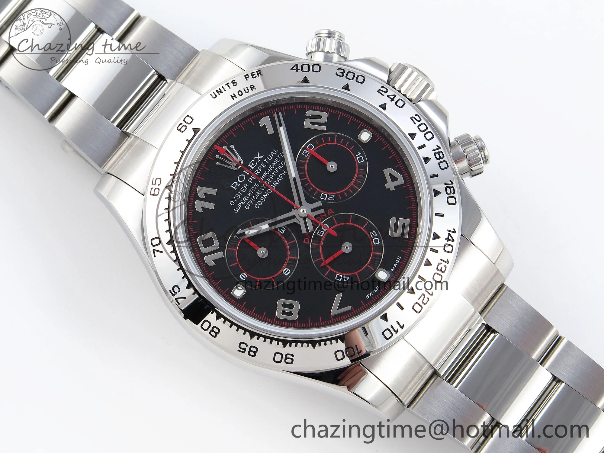 DAYTONA 116509 SS OMF BEST EDITION BLACK NUMERAL DIAL ON SS BRACELET A7750 (SLIM MOVEMENT) Minimalist 1814