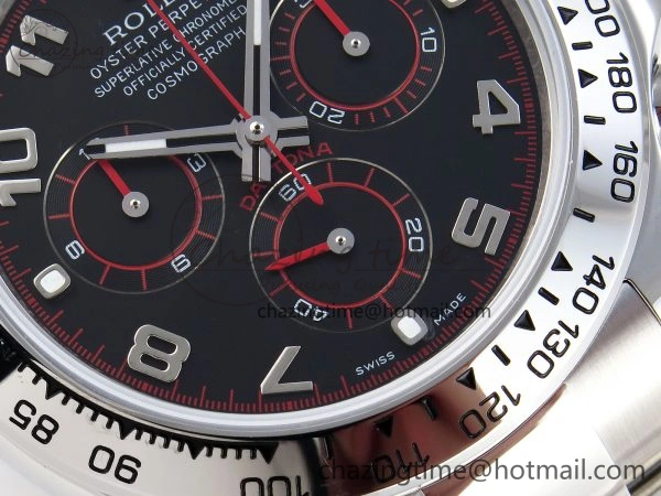 DAYTONA 116509 SS OMF BEST EDITION BLACK NUMERAL DIAL ON SS BRACELET A7750 (SLIM MOVEMENT) Minimalist 1814