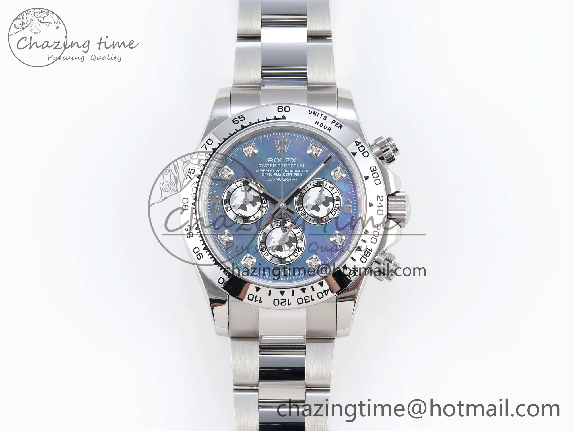 DAYTONA 116509 SS OMF BEST EDITION BLUE MOP DIAL ON SS BRACELET A7750 (SLIM MOVEMENT) MultiPurpose 1813