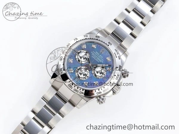 DAYTONA 116509 SS OMF BEST EDITION BLUE MOP DIAL ON SS BRACELET A7750 (SLIM MOVEMENT) MultiPurpose 1813
