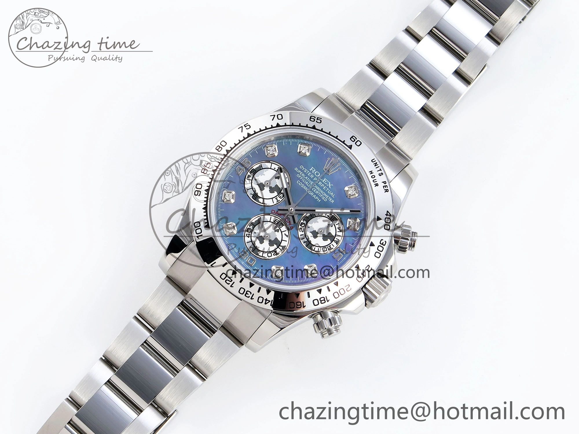 DAYTONA 116509 SS OMF BEST EDITION BLUE MOP DIAL ON SS BRACELET A7750 (SLIM MOVEMENT) MultiPurpose 1813