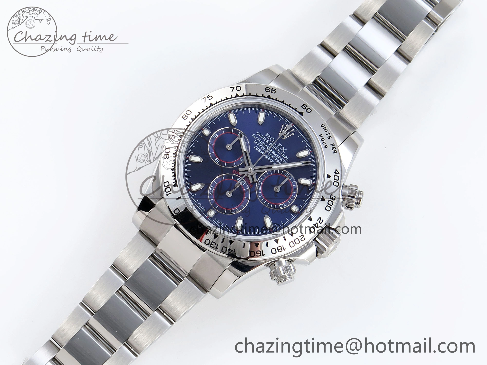 DAYTONA 116509 SS OMF BEST EDITION BLUE STICK DIAL ON SS BRACELET A7750 (SLIM MOVEMENT) Neat 1810