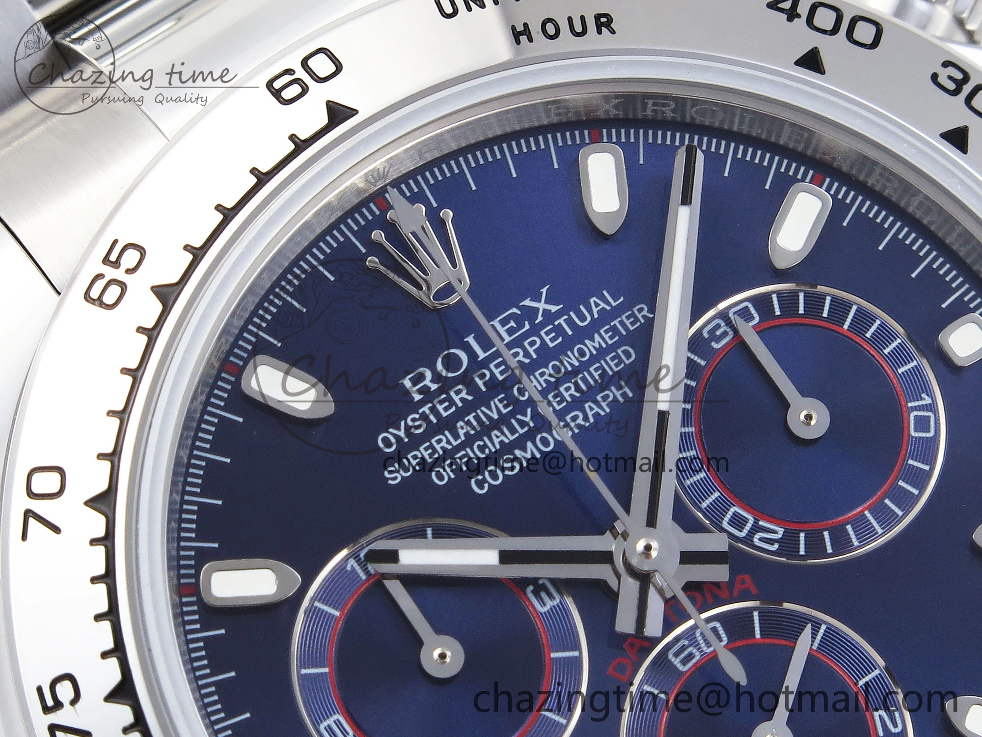 DAYTONA 116509 SS OMF BEST EDITION BLUE STICK DIAL ON SS BRACELET A7750 (SLIM MOVEMENT) Neat 1810