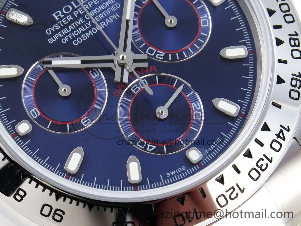 DAYTONA 116509 SS OMF BEST EDITION BLUE STICK DIAL ON SS BRACELET A7750 (SLIM MOVEMENT) Neat 1810