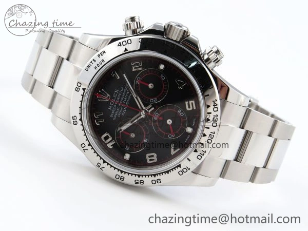 BestValue DAYTONA 116509 SS OMF BEST EDITION GRAY NUMERAL DIAL ON SS BRACELET A7750 (SLIM MOVEMENT) 1809