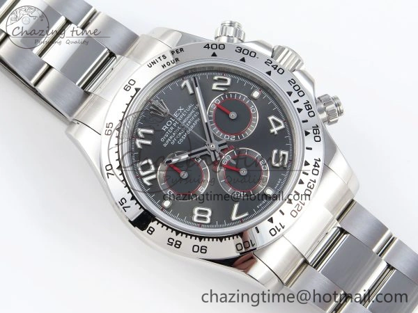 BestValue DAYTONA 116509 SS OMF BEST EDITION GRAY NUMERAL DIAL ON SS BRACELET A7750 (SLIM MOVEMENT) 1809