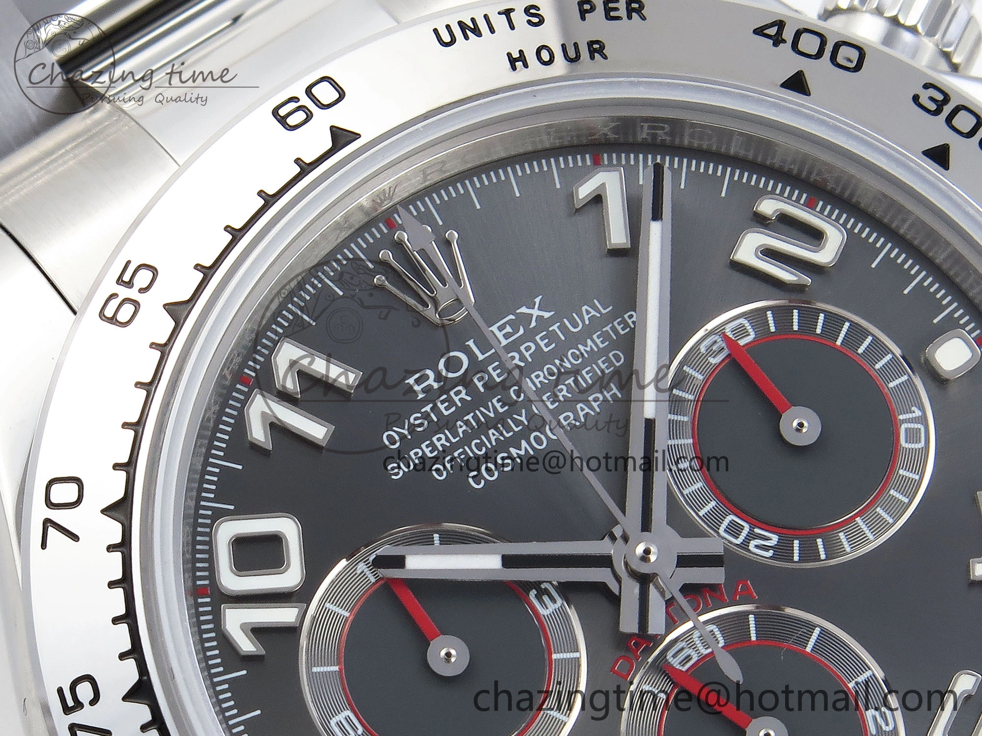 BestValue DAYTONA 116509 SS OMF BEST EDITION GRAY NUMERAL DIAL ON SS BRACELET A7750 (SLIM MOVEMENT) 1809