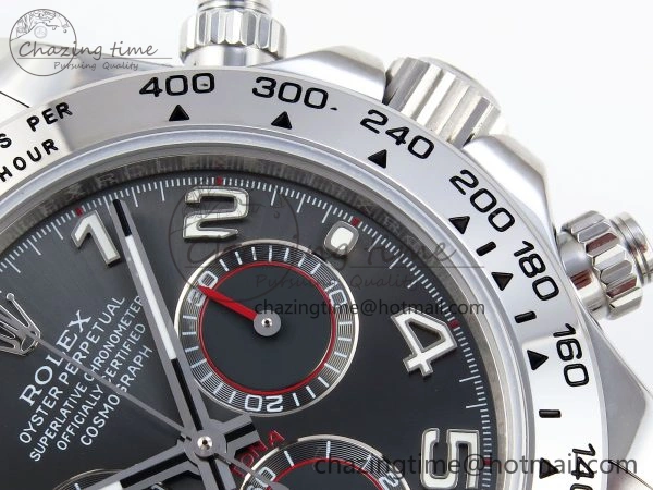 BestValue DAYTONA 116509 SS OMF BEST EDITION GRAY NUMERAL DIAL ON SS BRACELET A7750 (SLIM MOVEMENT) 1809