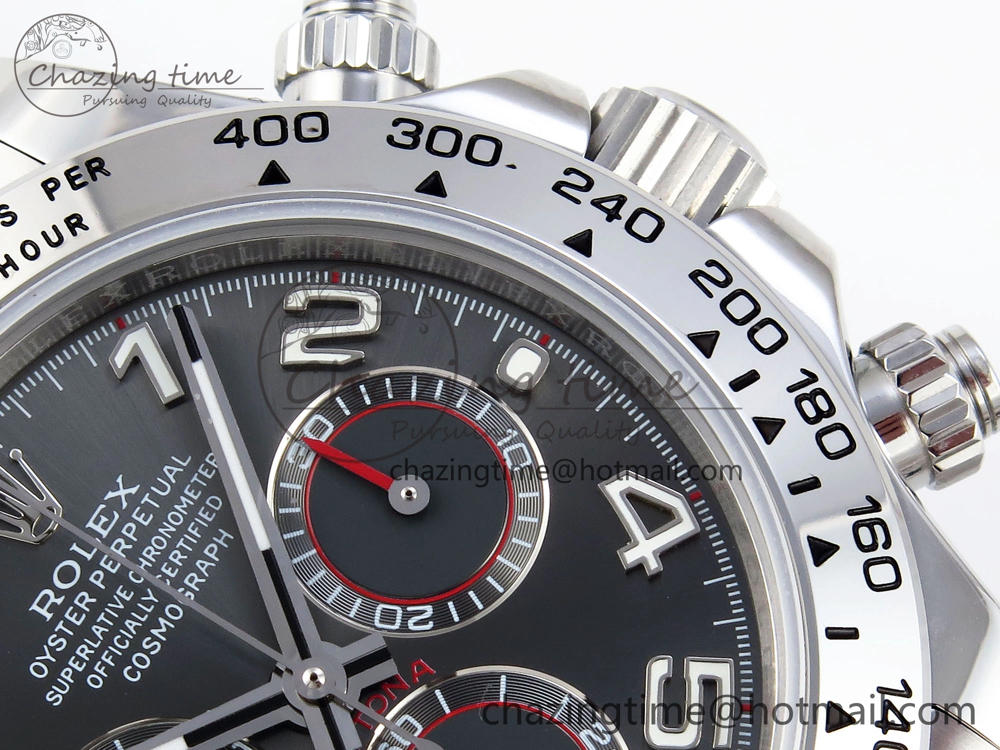 BestValue DAYTONA 116509 SS OMF BEST EDITION GRAY NUMERAL DIAL ON SS BRACELET A7750 (SLIM MOVEMENT) 1809