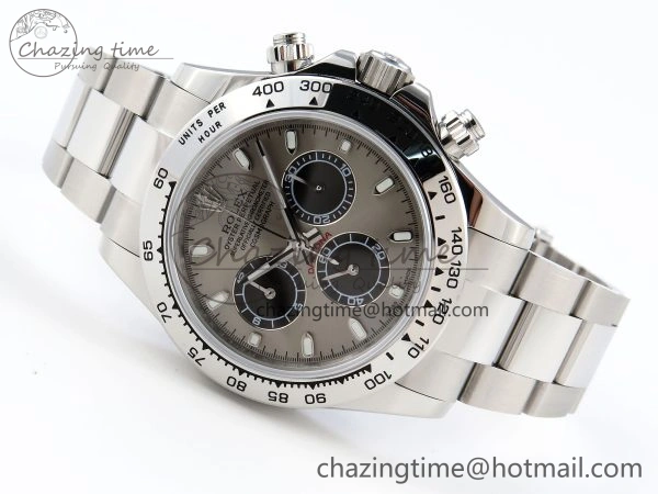 DAYTONA 116509 SS OMF BEST EDITION GRAY BLACK DIAL ON SS BRACELET A7750 (SLIM MOVEMENT) Packable 1805