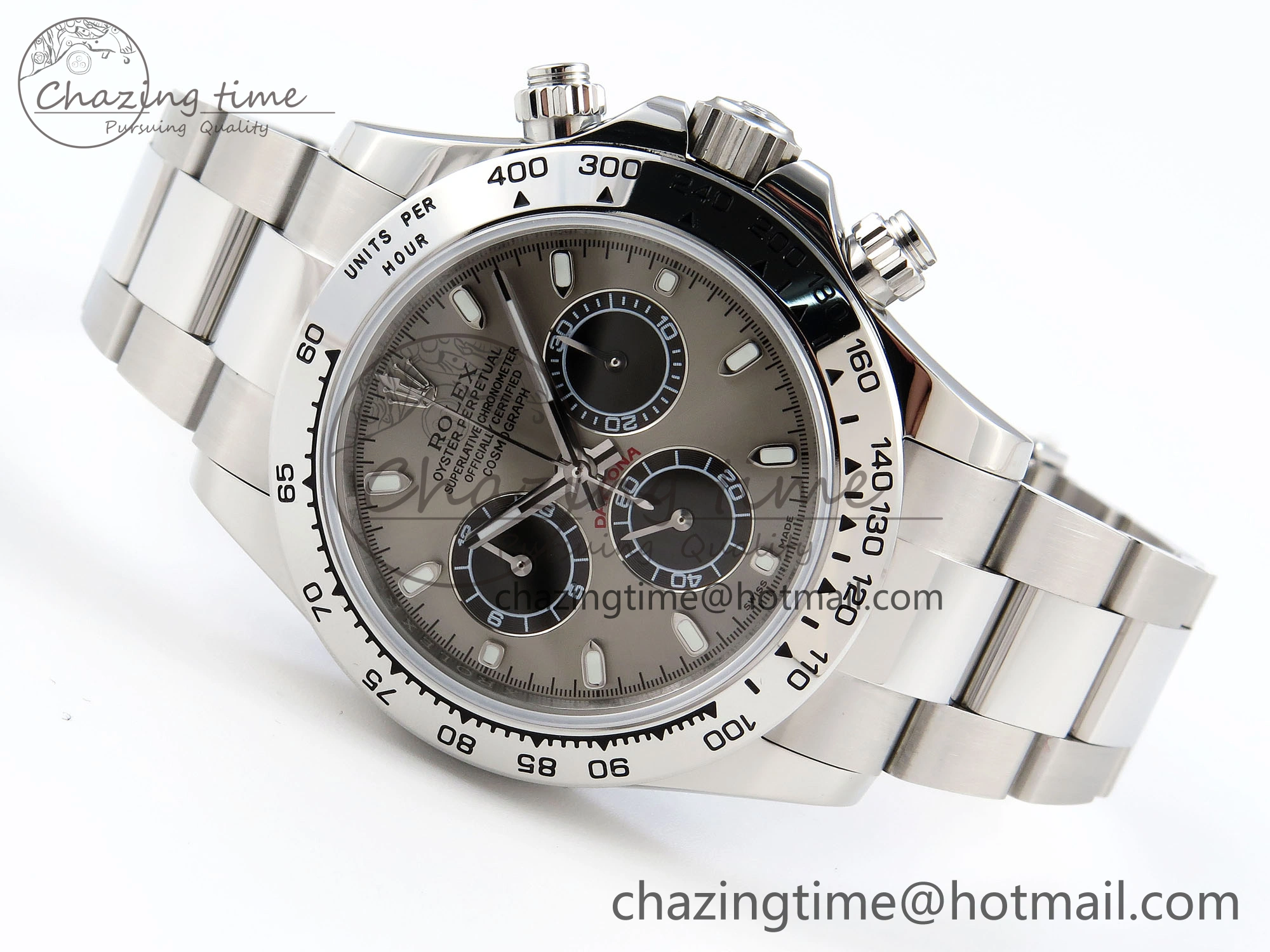 DAYTONA 116509 SS OMF BEST EDITION GRAY BLACK DIAL ON SS BRACELET A7750 (SLIM MOVEMENT) Packable 1805