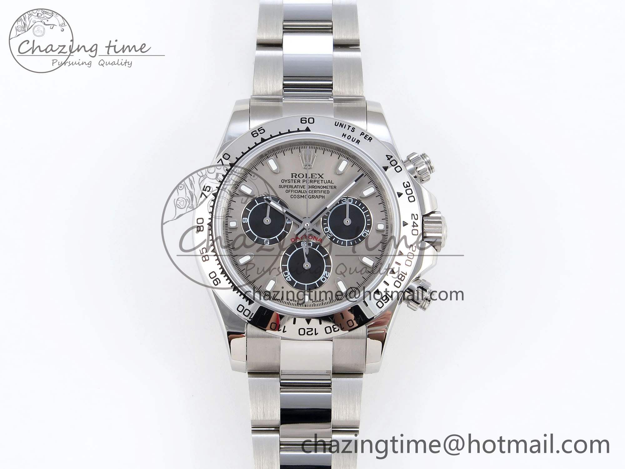 DAYTONA 116509 SS OMF BEST EDITION GRAY BLACK DIAL ON SS BRACELET A7750 (SLIM MOVEMENT) Packable 1805